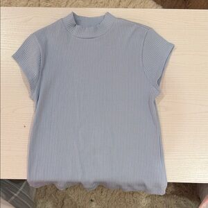 Old Navy Women's Short Sleeve Ribbed Tee - Soft Blue